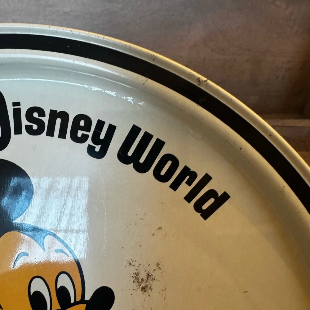 Walt‎ Disney World Mickey Mouse Tin Tray Souvenir Metal Plate 10.5” vintage